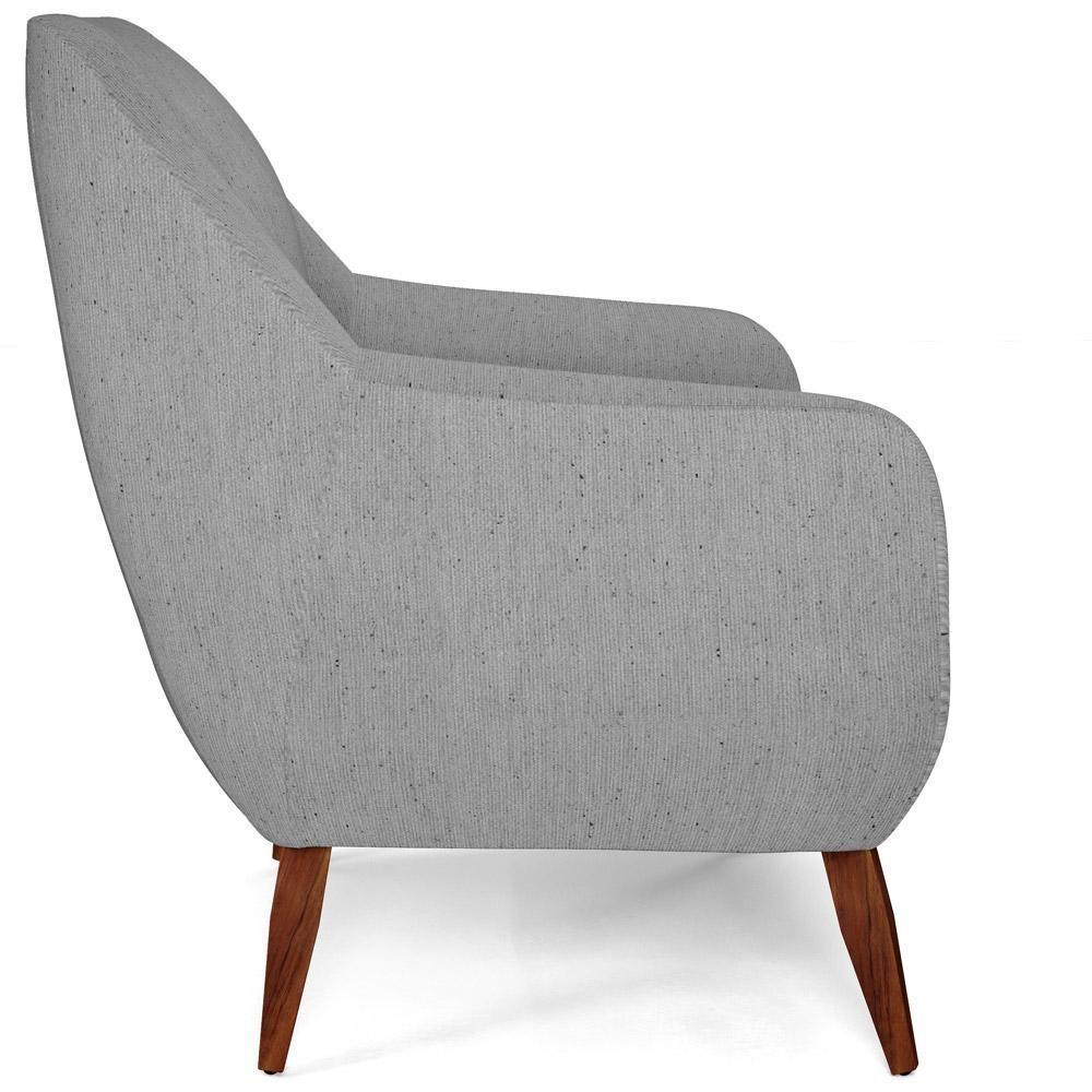 Kit 02 Poltronas Fixa Pés De Madeira Paloma D02 Cinza D-315 - 8