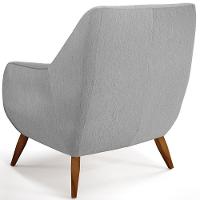 Kit 02 Poltronas Fixa Pés De Madeira Paloma D02 Cinza D-315 - 7