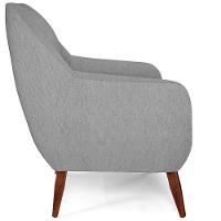 Kit 02 Poltronas Fixa Pés De Madeira Paloma D02 Cinza D-315 - 8