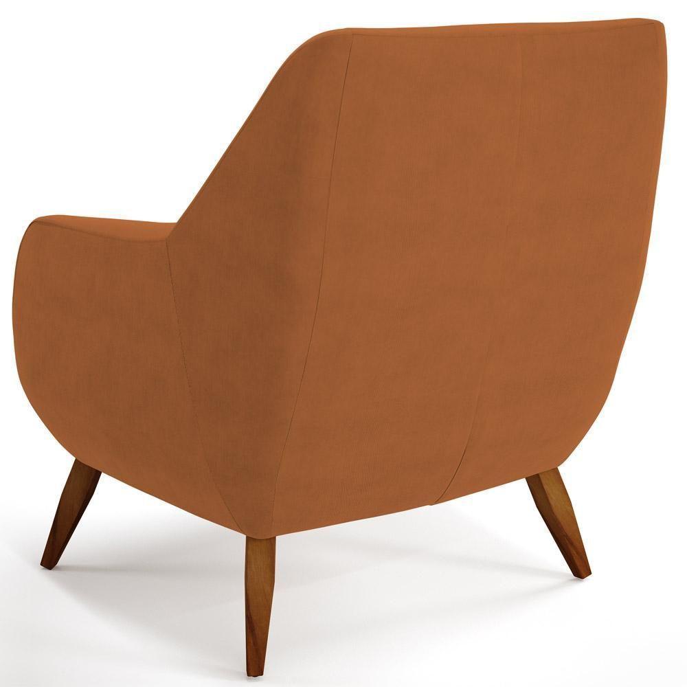 Kit 02 Poltronas Pés Paloma D02 Veludo Telha C-262 - 3