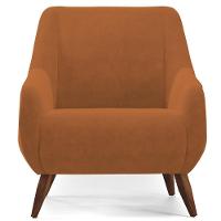 Kit 02 Poltronas Pés Paloma D02 Veludo Telha C-262