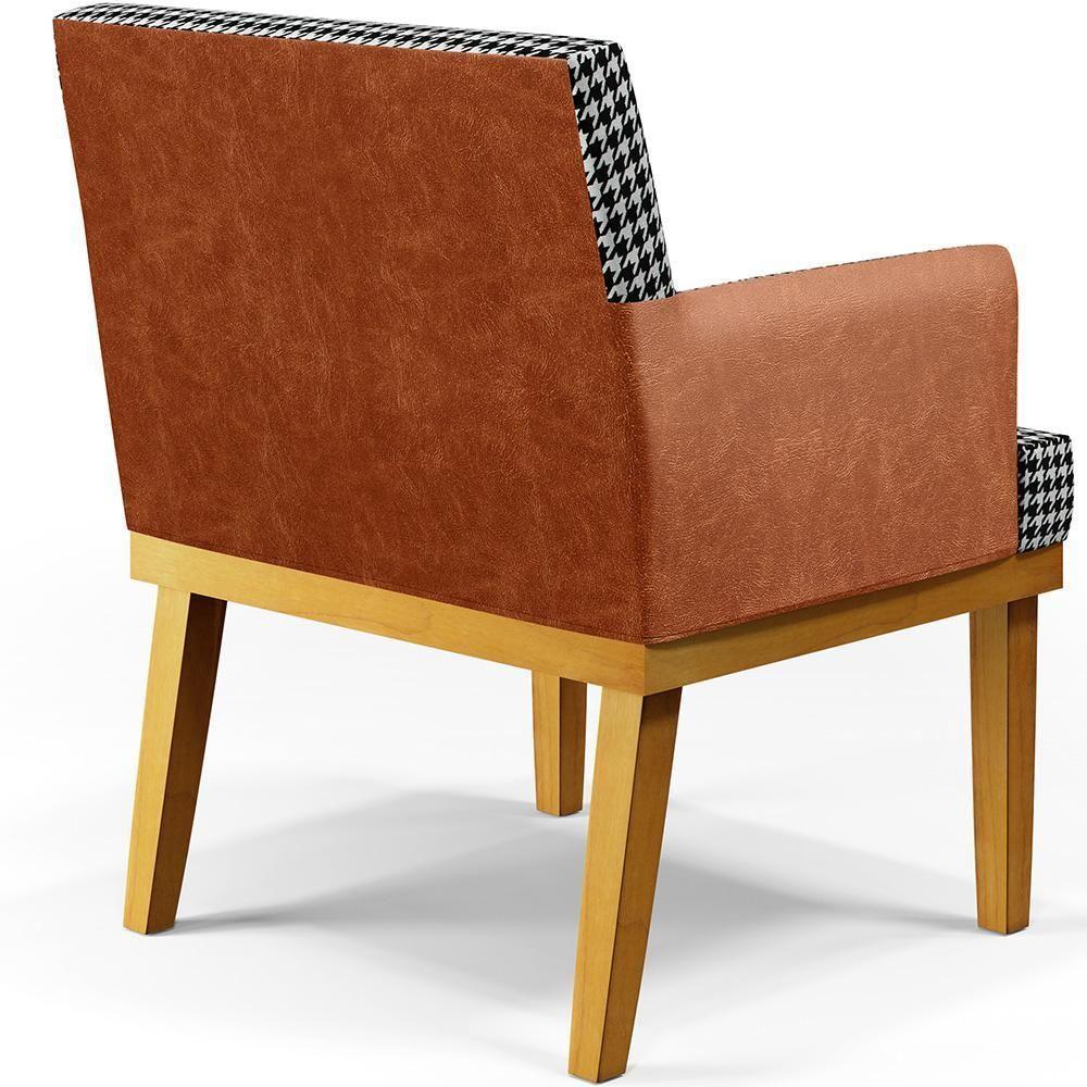 Kit 02 Poltronas Beatriz W01 Suede Pied Poule Camel - 3