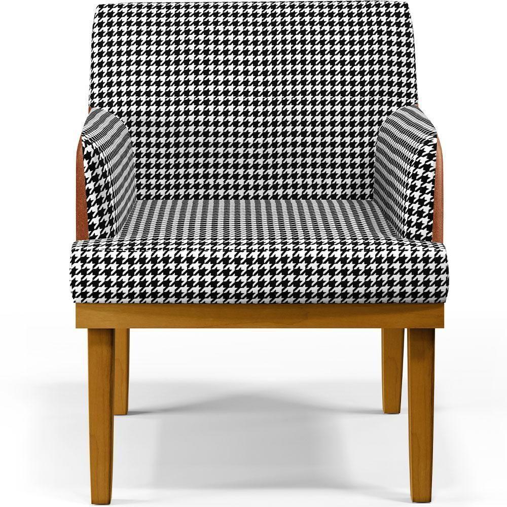 Kit 02 Poltronas Beatriz W01 Suede Pied Poule Camel - 7