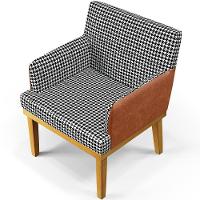 Kit 02 Poltronas Beatriz W01 Suede Pied Poule Camel - 7