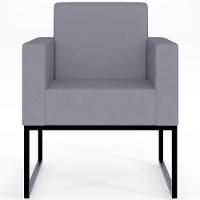 Kit 03 Poltronas Base Fixa De Metal Helô L02 Suede Cinza - 12