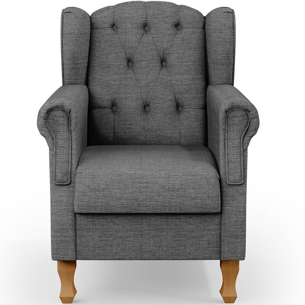 Kit 02 Poltronas Yara P02 Linho Cinza Escuro - 4