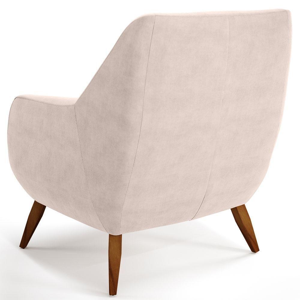 Kit 02 Poltronas Paloma D02 Veludo Bege C-309 - 2