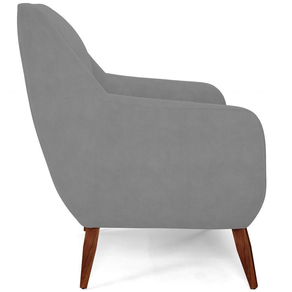 Kit 02 Poltronas Paloma D02 Veludo Cinza C-317 - 2
