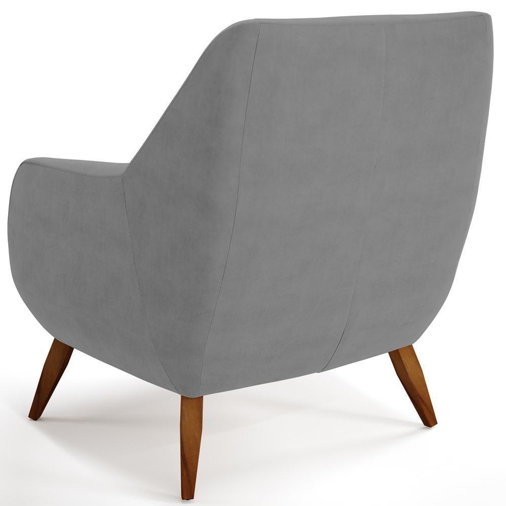 Kit 02 Poltronas Paloma D02 Veludo Cinza C-317 - 3