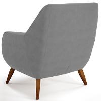 Kit 02 Poltronas Paloma D02 Veludo Cinza C-317 - 5