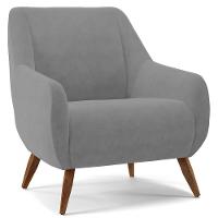 Kit 02 Poltronas Paloma D02 Veludo Cinza C-317 - 11