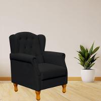 Kit 02 Poltronas Para Sala De Estar Yara P02 Corino Preto - 12