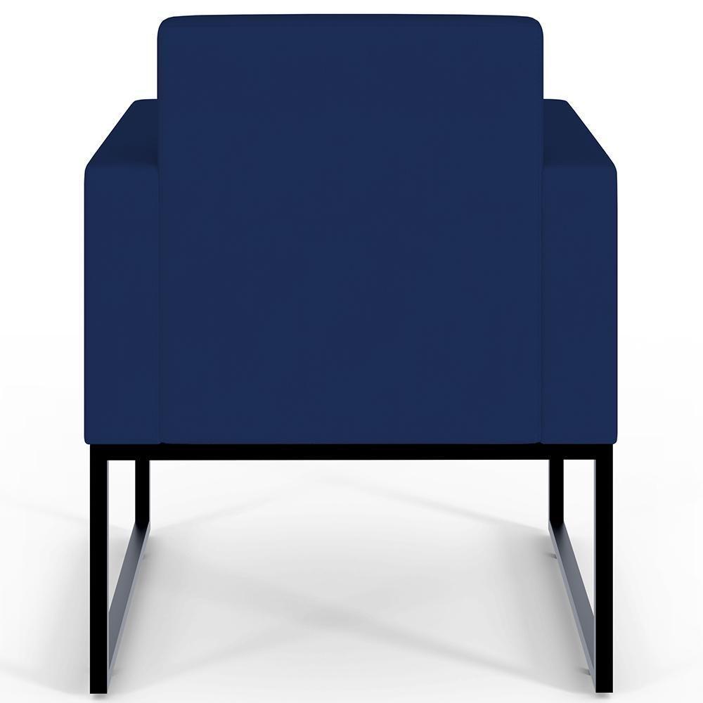 Kit 03 Poltronas Helô L02 Suede Azul Marinho - 2