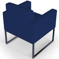 Kit 03 Poltronas Helô L02 Suede Azul Marinho - 5