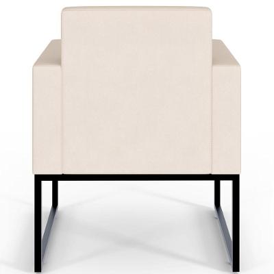 Kit 3 Poltronas Helô L02 Decorativas Base Fixa Metal Suede Bege Lyam Decor