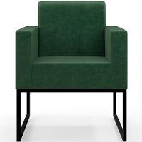 Kit 04 Poltronas Sala Base Fixa Metal Facto Verde Musgo