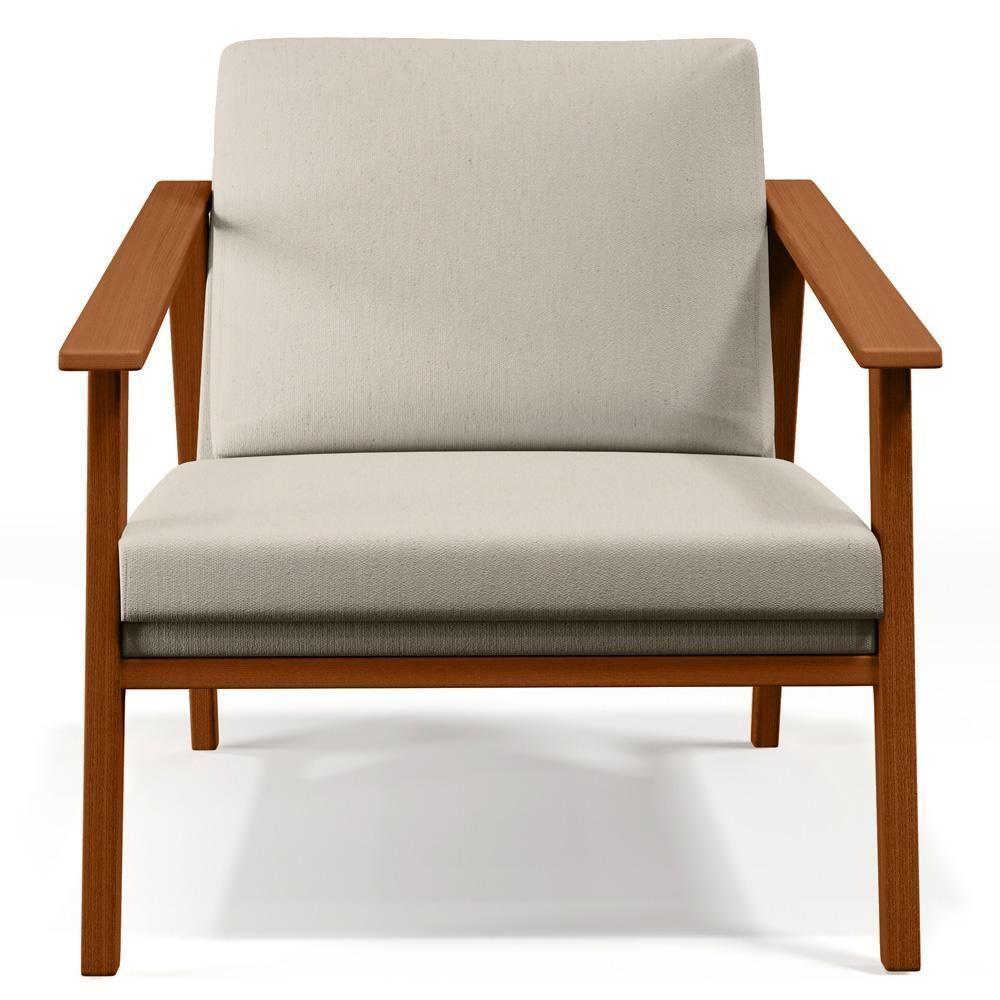 Kit 02 Poltronas Para Sala De Estar Petra B04 Linho Cru - 3