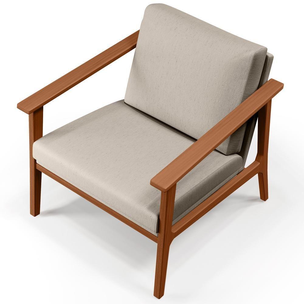 Kit 02 Poltronas Para Sala De Estar Petra B04 Linho Cru - 7