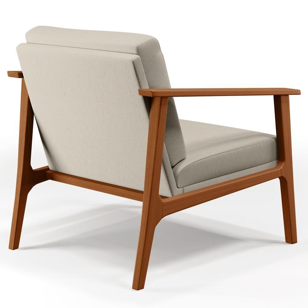 Kit 02 Poltronas Para Sala De Estar Petra B04 Linho Cru - 8