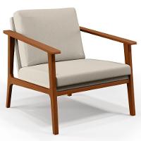 Kit 02 Poltronas Para Sala De Estar Petra B04 Linho Cru