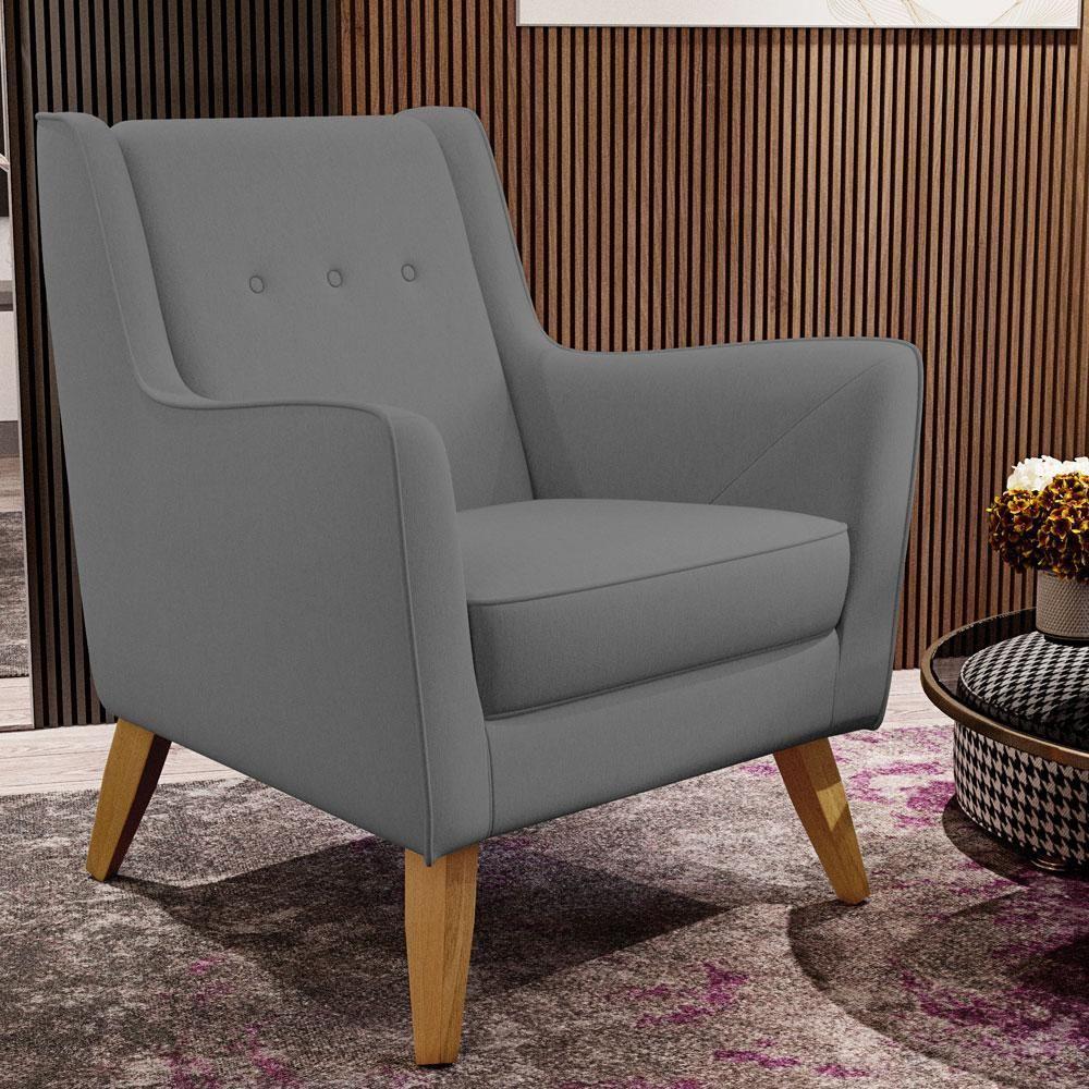 Kit 02 PoltronasTaroba D02 Veludo Cinza C-317 - 8