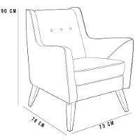 Kit 02 PoltronasTaroba D02 Veludo Cinza C-317 - 5