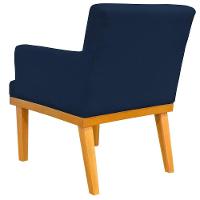 Kit 02 Poltronas Base Mel Beatriz W01 Suede Azul Marinho