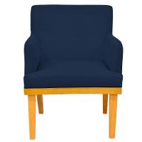 Kit 02 Poltronas Base Mel Beatriz W01 Suede Azul Marinho - 5