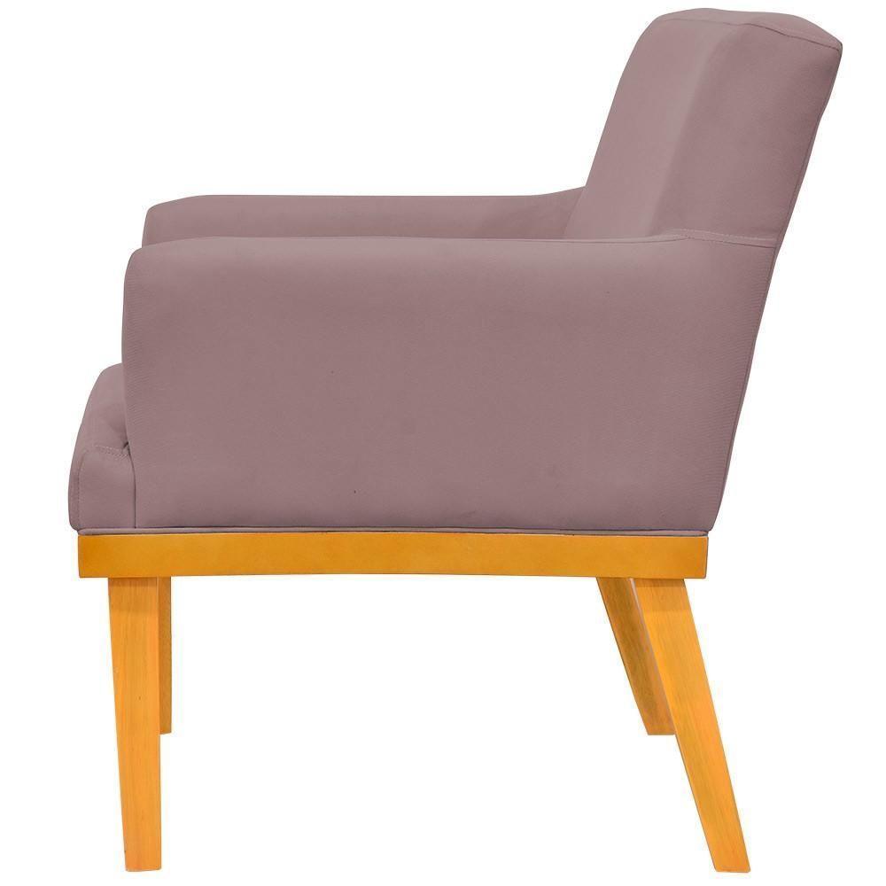 Kit 02 Poltronas Base Mel Beatriz W01 Suede Rosê - 3