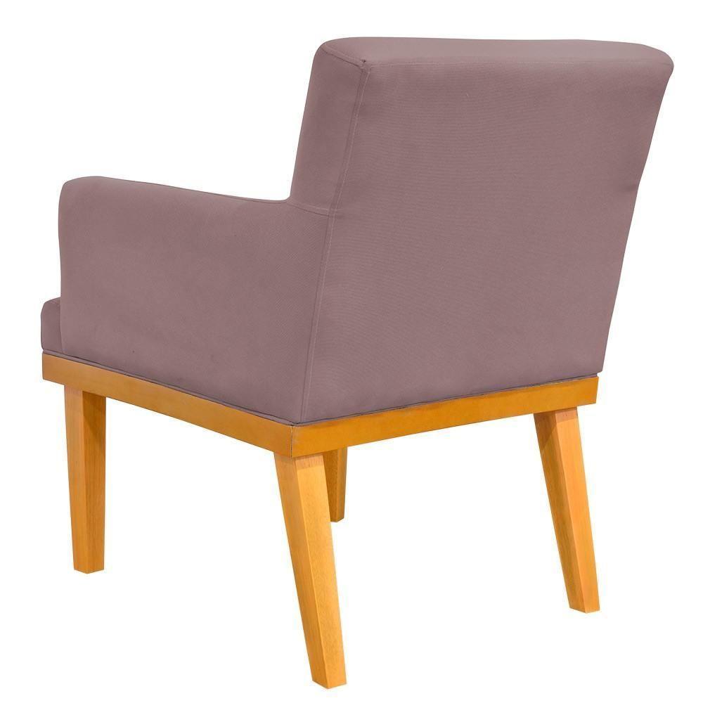 Kit 02 Poltronas Base Mel Beatriz W01 Suede Rosê - 5