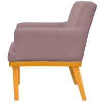 Kit 02 Poltronas Base Mel Beatriz W01 Suede Rosê - 3