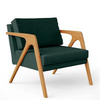 Kit 02 Poltronas Pietra Estrutura L02 Linho Verde Musgo - 13