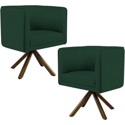 Kit 2 Poltronas Giratórias Betina D02 Verde Lyam Decor
