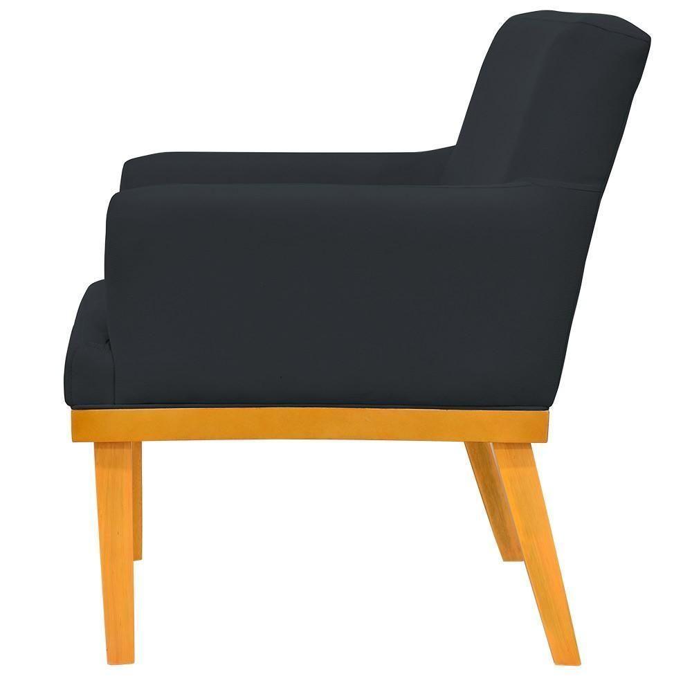 Kit 02 Poltronas Base Mel Beatriz W01 Suede Preto - 3