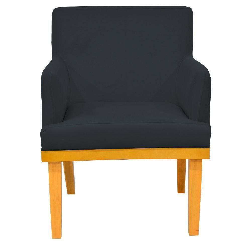 Kit 02 Poltronas Base Mel Beatriz W01 Suede Preto - 6