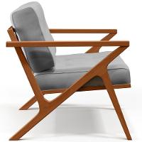 Poltrona Com Cintas De Corano Laís Linho Cinza