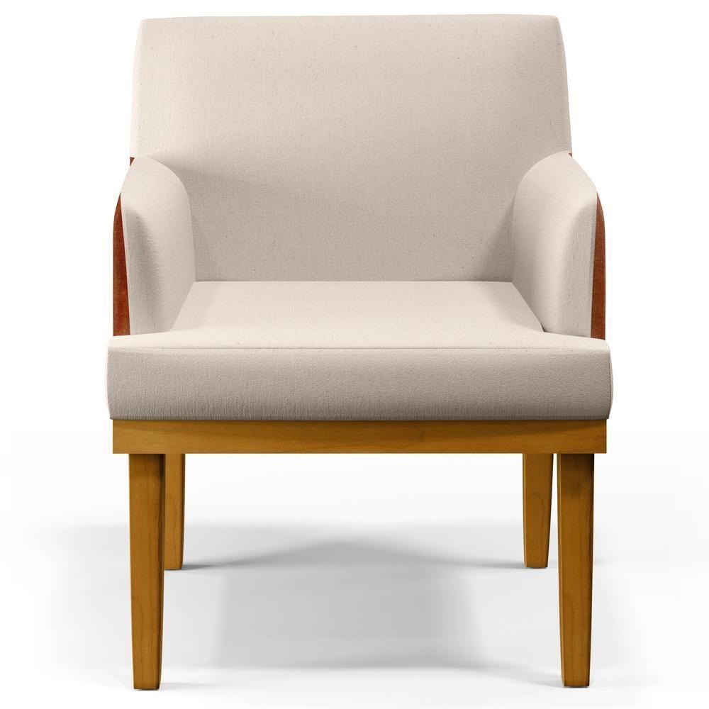 Kit 02 Poltronas Beatriz W01 Linho Cru Camel - 6