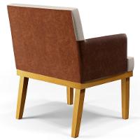 Kit 02 Poltronas Beatriz W01 Linho Cru Camel - 3