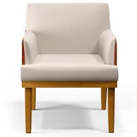 Kit 02 Poltronas Beatriz W01 Linho Cru Camel - 6