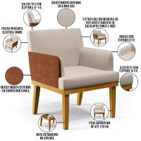 Kit 02 Poltronas Beatriz W01 Linho Cru Camel - 8