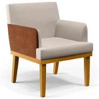 Kit 02 Poltronas Beatriz W01 Linho Cru Camel - 9