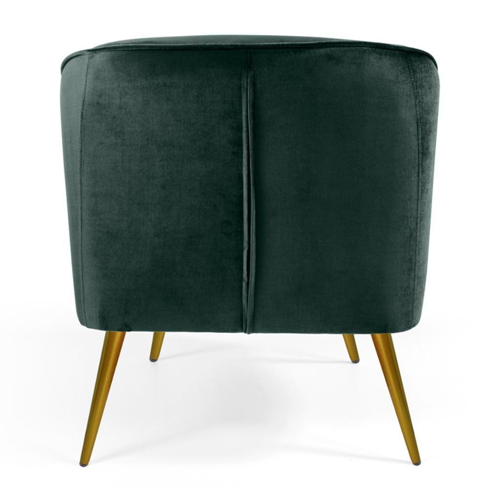 Kit 02 Poltronas Fixa Pés Palito Veludo Verde C-303 - 2