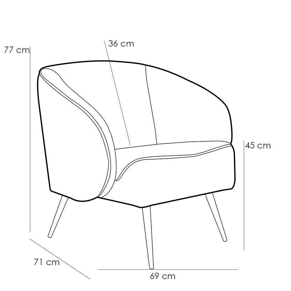 Kit 02 Poltronas Fixa Pés Palito Veludo Verde C-303 - 5
