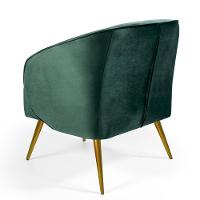 Kit 02 Poltronas Fixa Pés Palito Veludo Verde C-303