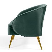 Kit 02 Poltronas Fixa Pés Palito Veludo Verde C-303 - 6