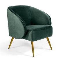 Kit 02 Poltronas Fixa Pés Palito Veludo Verde C-303 - 7