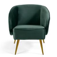 Kit 02 Poltronas Fixa Pés Palito Veludo Verde C-303 - 8