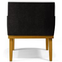 Kit 03 Poltronas Beatriz W01 Linho Cinza Couríssimo Preto - 2