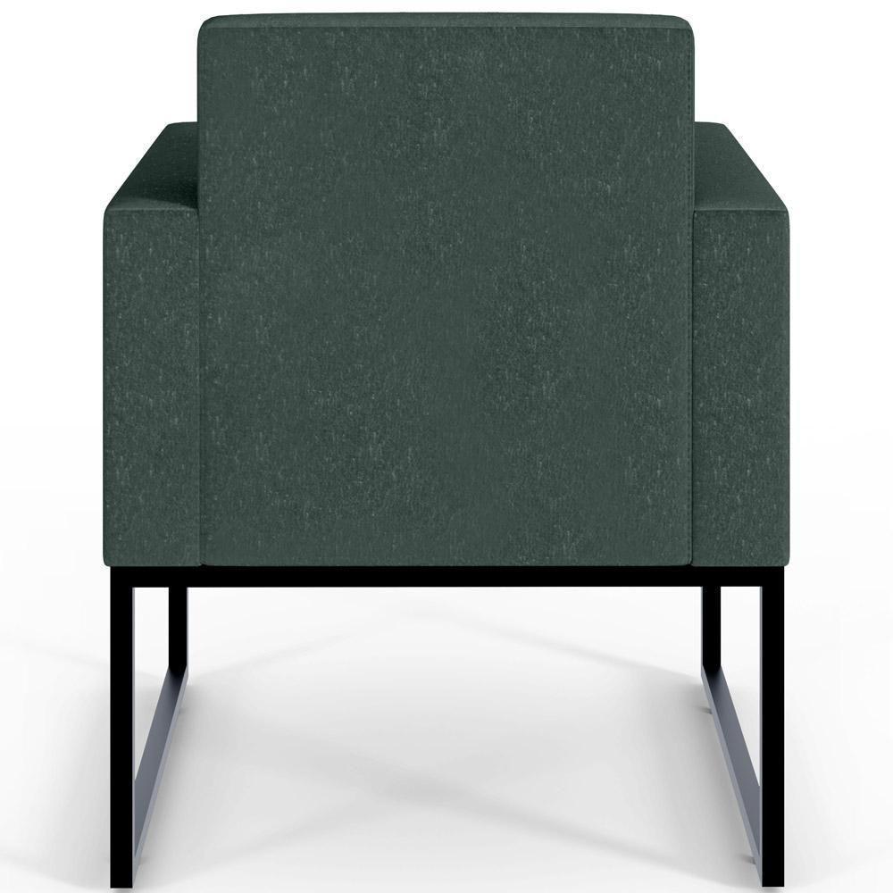 Kit 03 Poltronas Base De Metal Linho Verde Musgo - 2