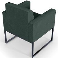 Kit 03 Poltronas Base De Metal Linho Verde Musgo - 9